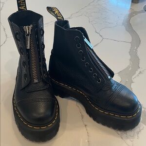 Black Leather Combat Boots